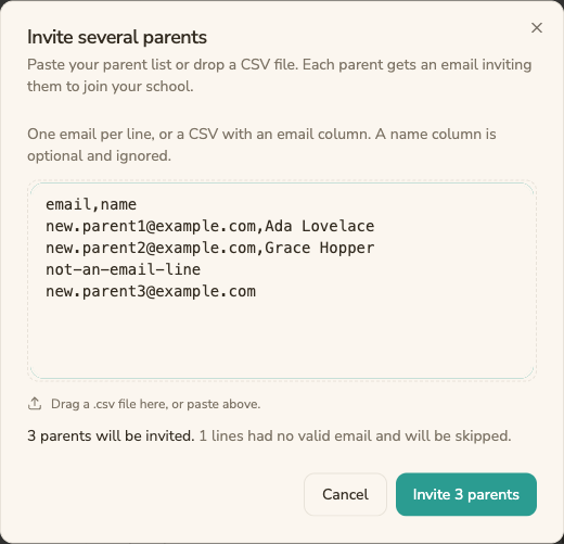 Invite several parents