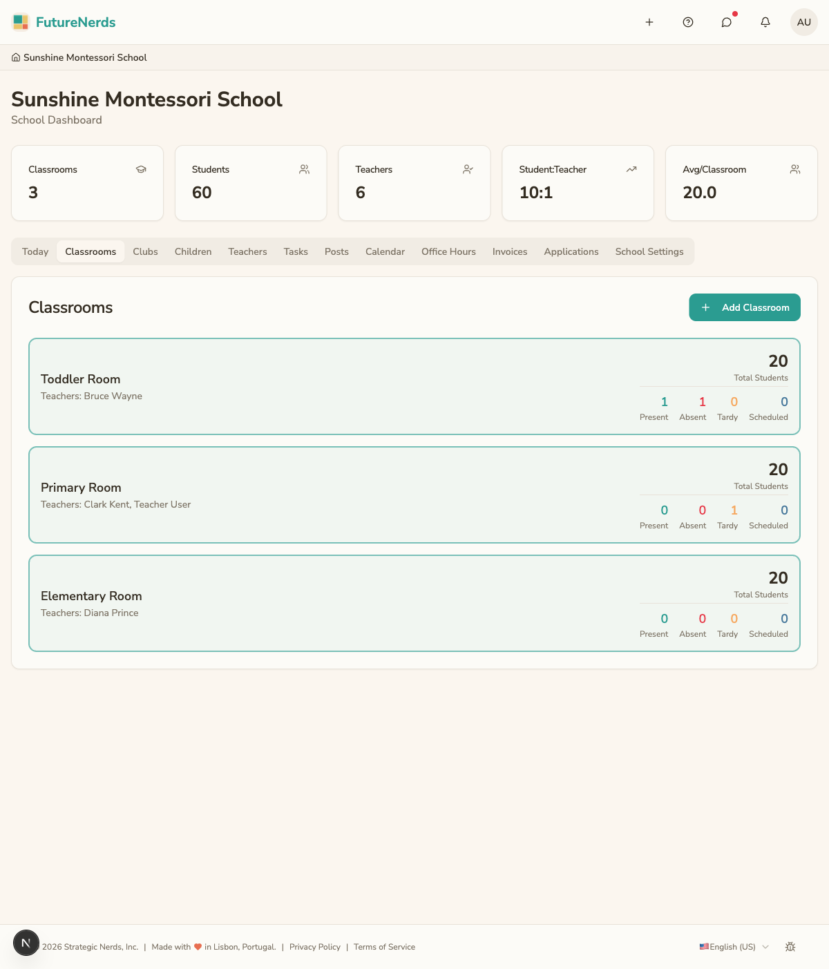Create classrooms
