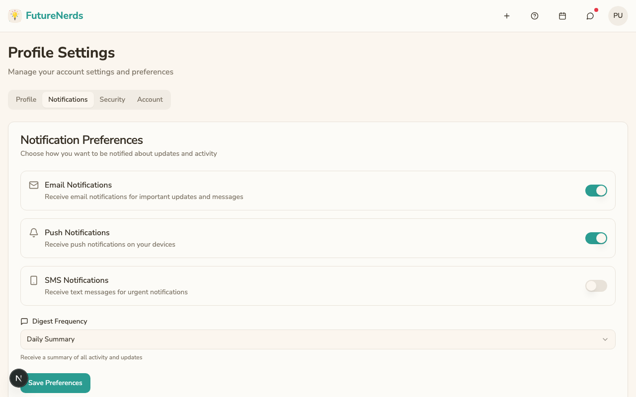 Notification settings