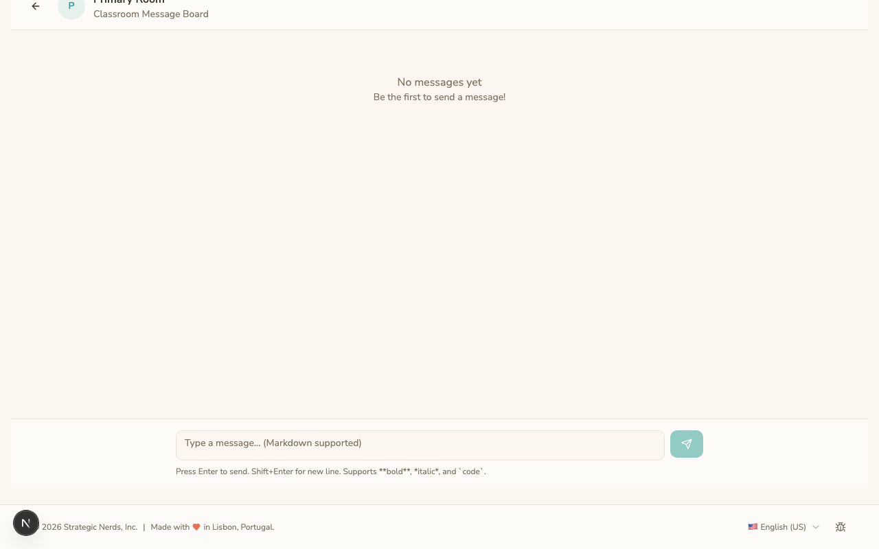 Classroom message board